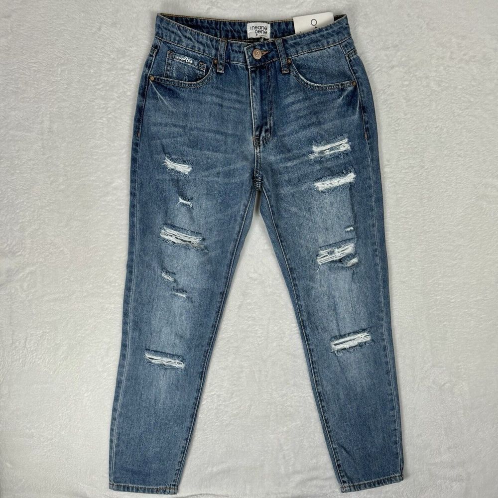 NWT Insane Gene High Rise Boyfriend Mom Fit Jeans Size 3 25 Distressed Relaxed